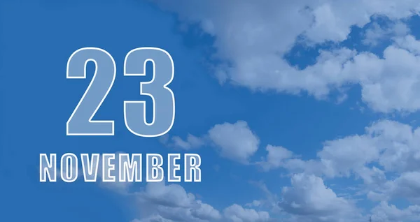November Day Month Calendar Date White Numbers Blue Sky Clouds — Stock Photo, Image