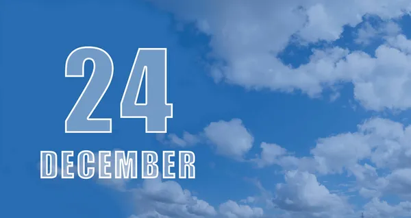 Prosince Den Měsíci Kalendářní Datum Bílá Čísla Proti Modré Obloze — Stock fotografie
