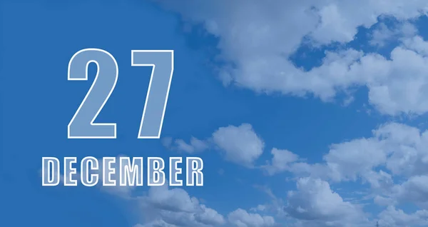 Δεκεμβρίου Ημέρα Του Μήνα Ημερολόγιο Λευκοί Αριθμοί Ενάντια Ένα Μπλε — Φωτογραφία Αρχείου