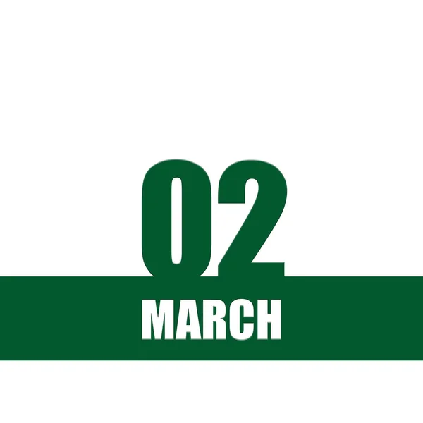 March 2Th Day Month Calendar Date Green Numbers Stripe White — Stock Photo, Image