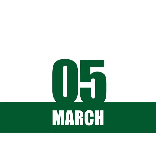 Marzo Quinto Giorno Del Mese Data Del Calendario Numeri Verdi — Foto Stock
