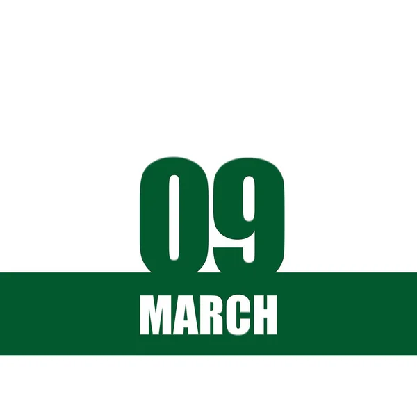 Marzo Día Del Mes Fecha Del Calendario Números Verdes Rayas — Foto de Stock