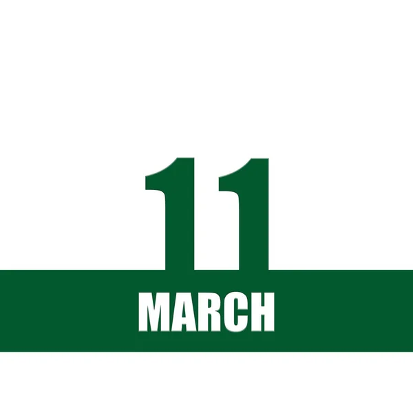 März Tag Des Monats Kalenderdatum Grüne Zahlen Und Streifen Mit — Stockfoto