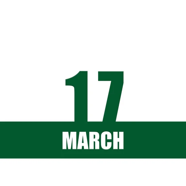 Березня День Місяця Дата Календаря Зелені Номери Смуга Білим Текстом — стокове фото