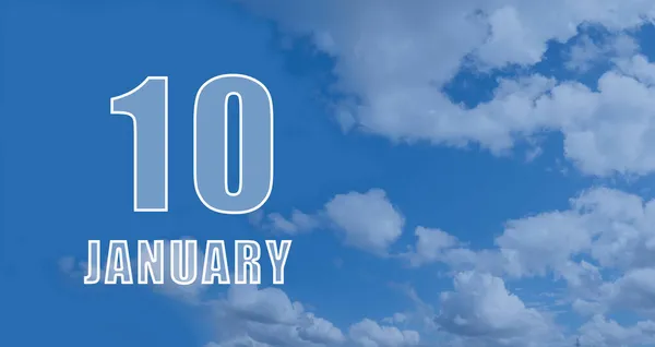 Janeiro Ésimo Dia Mês Data Calendário Números Brancos Contra Céu — Fotografia de Stock