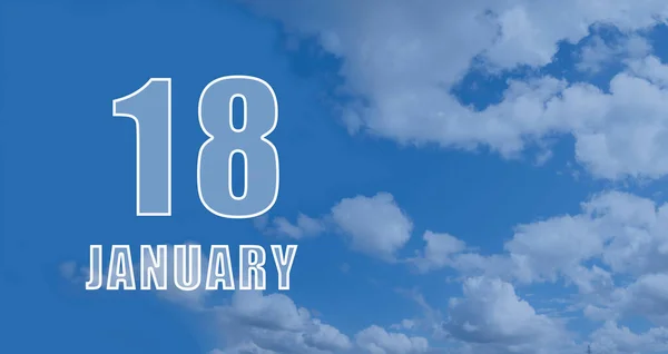 Januar Tag Des Monats Kalenderdatum Weiße Zahlen Vor Blauem Himmel — Stockfoto