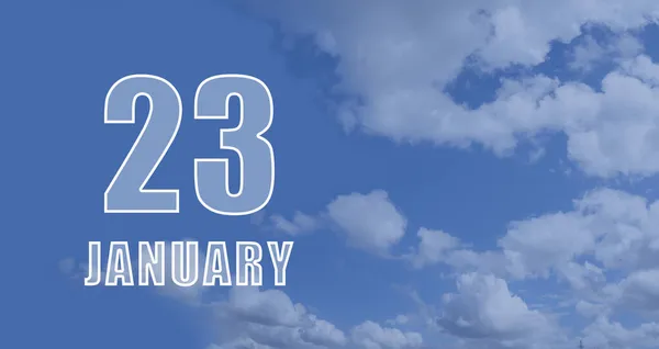 Januar Tag Des Monats Kalenderdatum Weiße Zahlen Vor Blauem Himmel — Stockfoto