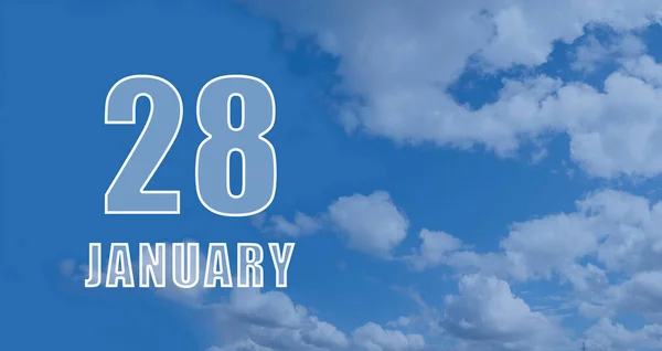 Ιανουαρίου Ημέρα Του Μήνα Ημερολόγιο Λευκοί Αριθμοί Ενάντια Ένα Μπλε — Φωτογραφία Αρχείου