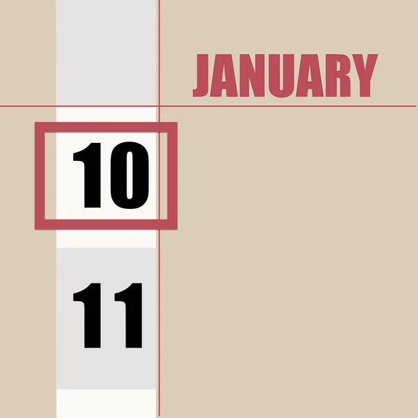 Ledna Den Měsíci Kalendářní Datum Béžové Pozadí Bílým Pruhem Červeným — Stock fotografie