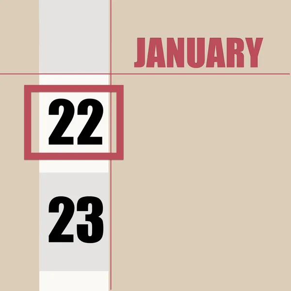 Leden Den Měsíci Kalendářní Datum Béžové Pozadí Bílým Pruhem Červeným — Stock fotografie