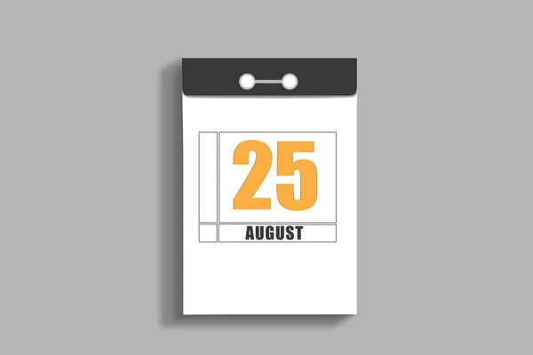 August 25Th Day Month Calendar Date White Page Tear Calendar — Stock Photo, Image