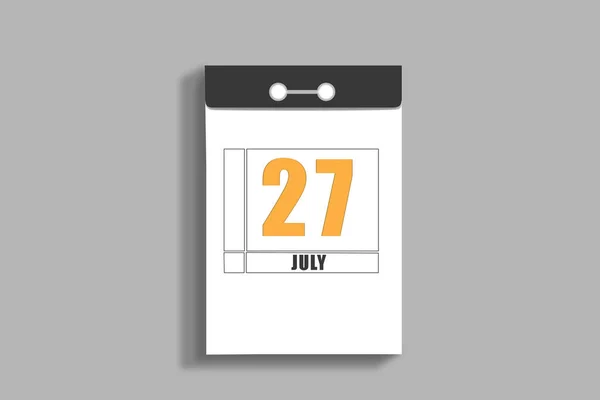 July 27Th Day Month Calendar Date White Page Tear Calendar — Stock Photo, Image