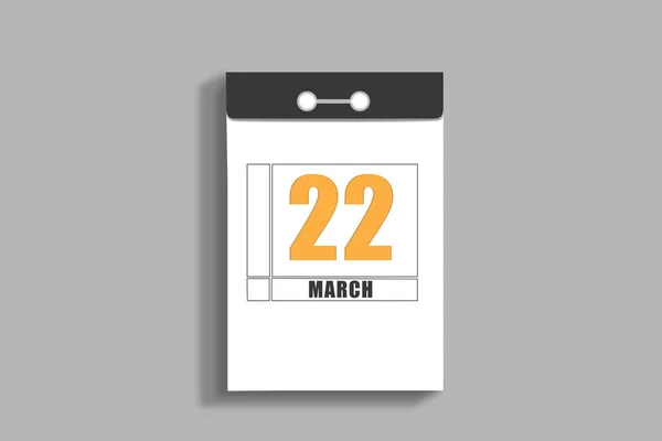 March 22Th Day Month Calendar Date White Page Tear Calendar — Stock Photo, Image