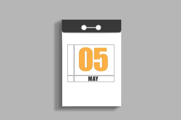 May 5Th Day Month Calendar Date White Page Tear Calendar — Stock Photo, Image