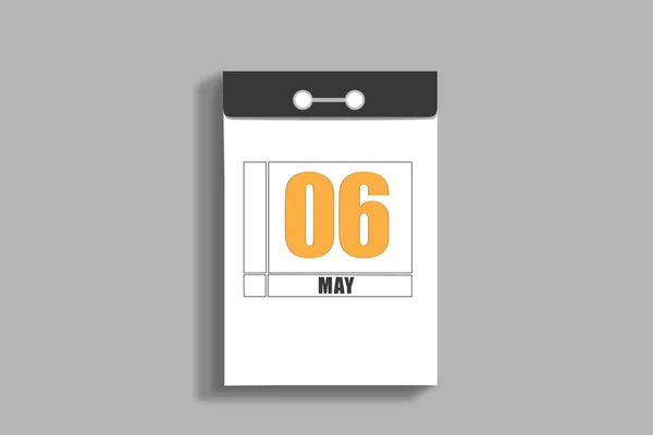 May 6Th Day Month Calendar Date White Page Tear Calendar — Stock Photo, Image