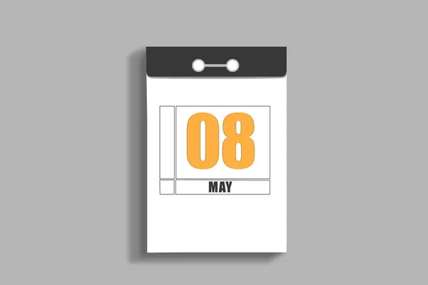 May 8Th Day Month Calendar Date White Page Tear Calendar — Stock Photo, Image