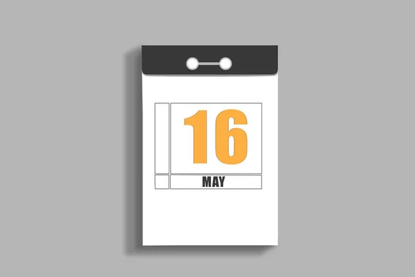 Mayo 16To Día Del Mes Fecha Del Calendario Página Blanca — Foto de Stock