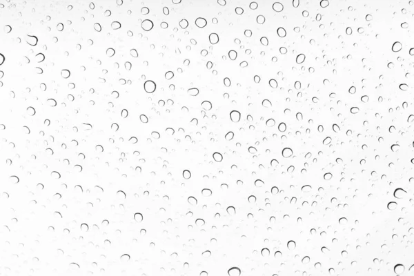 Regendruppel Glas Waterdruppel Rimpel Witte Achtergrond — Stockfoto