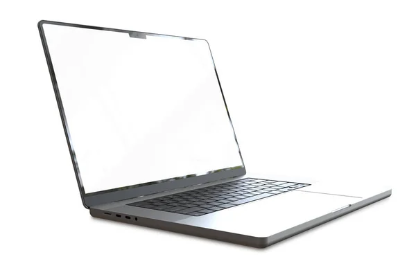 Open Laptop Computer Leeg Scherm Met Clipping Pad Het Lichaam — Stockfoto