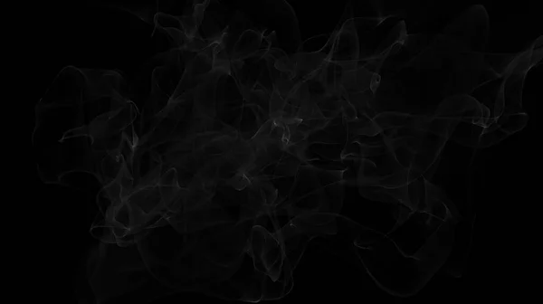 Дымовые Шашки Поднимают Гладкие Линии Становятся Турбулентными Фоне Черного Движения — стоковое фото