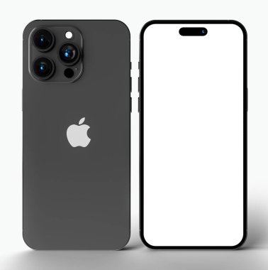 IPhone 14 Pro Max ön ve arka görünüm seti Infographic Global Business web sitesi tasarım uygulaması için boş ekran, - Clipping Part: Bangkok, Tayland - SEP 16, 2022