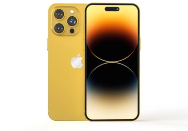 Gerçekçi IPhone 14 Pro Max seti ön ve arka görüş stüdyo çekimi: Bangkok, Tayland - SEP 16, 2022