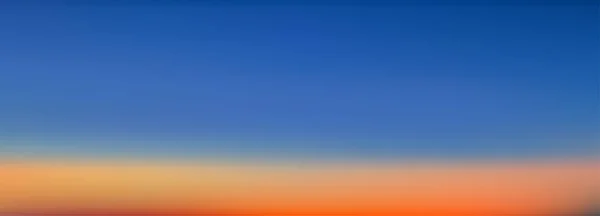 Soluppgång Eller Solnedgång Skymning Blå Och Orange Himmel Färg Bred — Stock vektor
