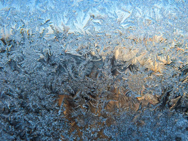 Winter Frozen Window Covered Ice Crystals Snowflakes Structure Ice Patterns Royalty Free Stock Photos