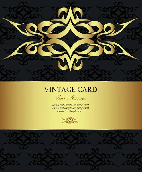 Tarjeta vintage dorada — Vector de stock