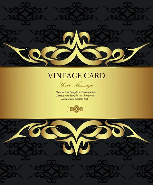 Goldene Vintage-Karte — Stockvektor