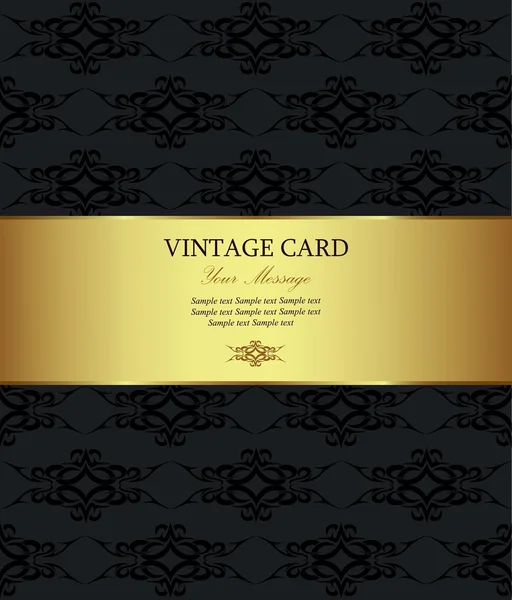 Carte vintage dorée luxe — Image vectorielle