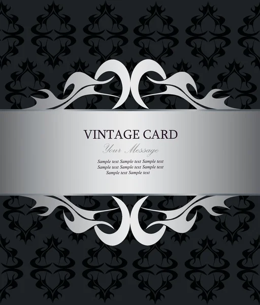 Luxusní stříbrné vintage karta — Stockový vektor