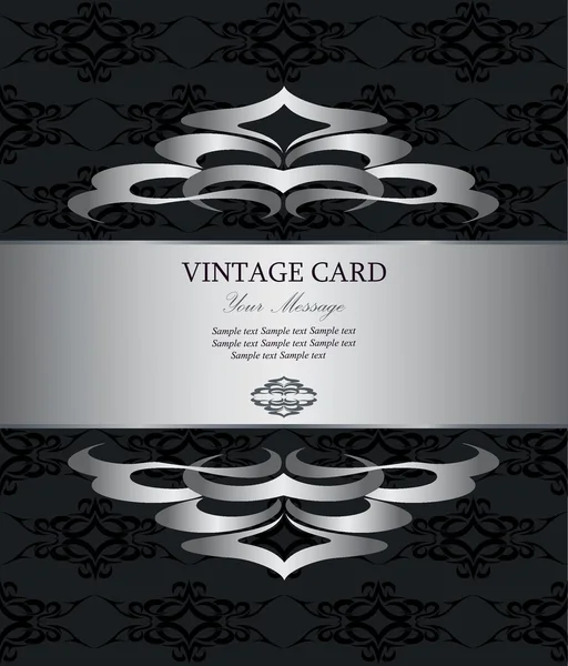 Tarjeta vintage de plata de lujo — Vector de stock