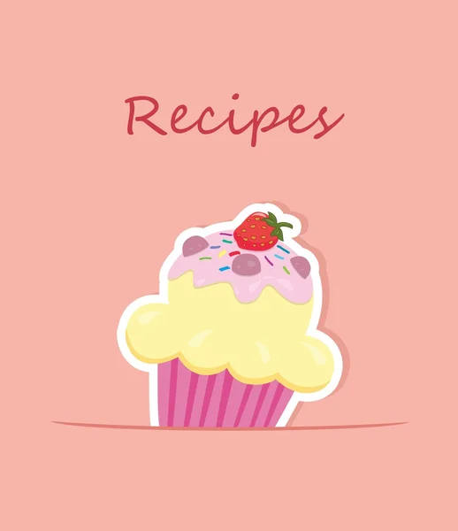 Tarjeta de la receta o tapa del libro de cocina. Ilustración vectorial — Vector de stock