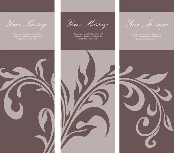 Conjunto de tarjetas de invitación floral — Vector de stock