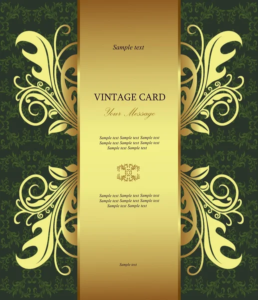 Etiqueta de lujo con marco de oro — Archivo Imágenes Vectoriales