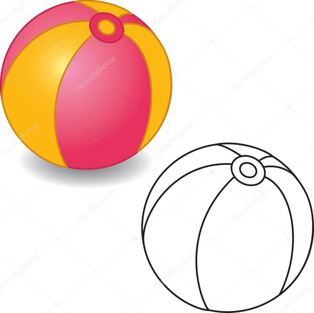 Coloring book. Toy ball vector illustration