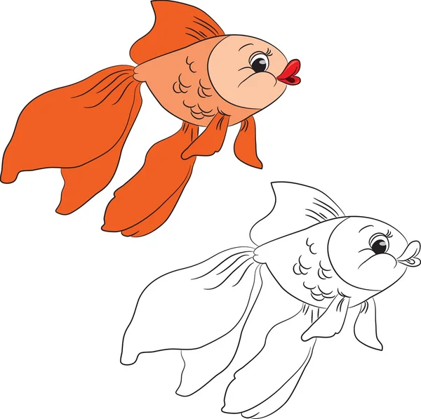 Cartoon poisson rouge — Image vectorielle