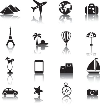 seyahat simgeleri ayarlandı