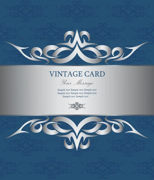 Carte vintage argent — Image vectorielle