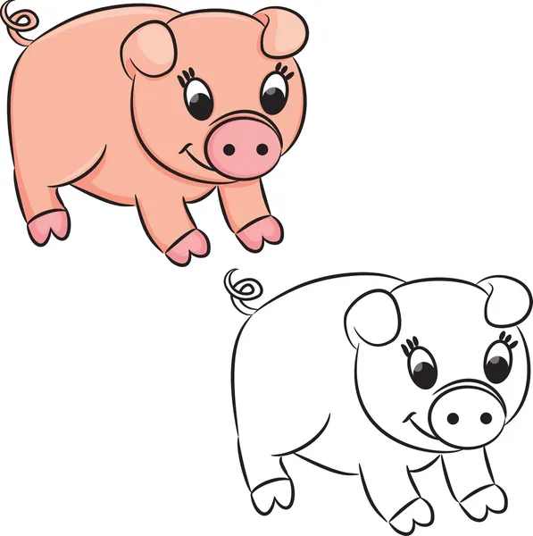 Cerdo de dibujos animados — Archivo Imágenes Vectoriales