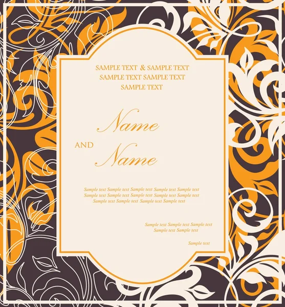 Damas invitation carte florale — Image vectorielle