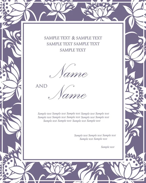 Damas invitation carte florale — Image vectorielle