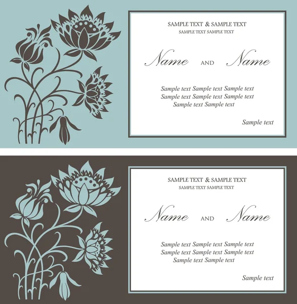 Conjunto de tarjetas de invitación floral — Archivo Imágenes Vectoriales