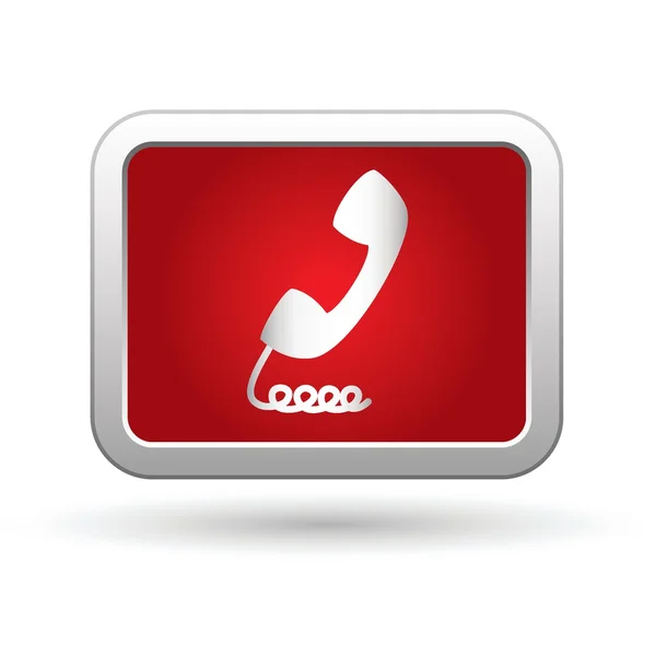 Telefoonhoorn pictogram op de knop — Stockvector