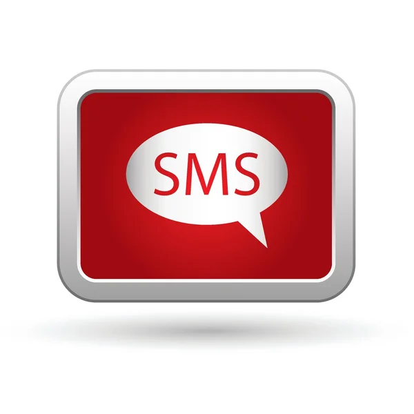 Icona SMS sul pulsante — Vettoriale Stock