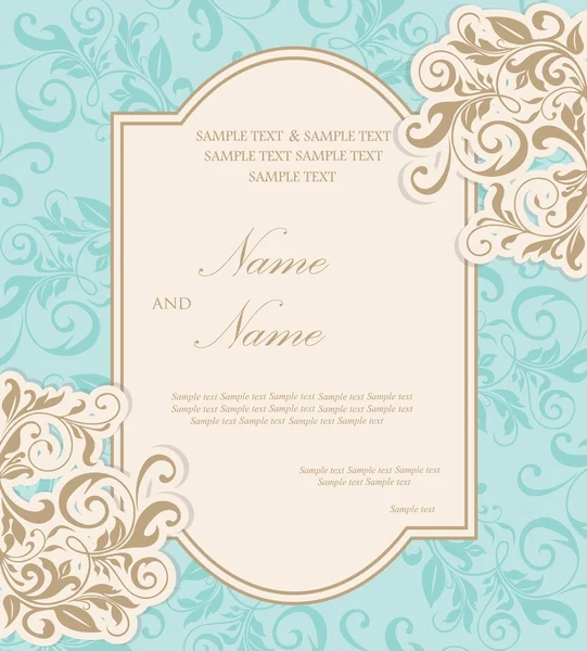 Hermosa tarjeta de invitación de boda — Vector de stock