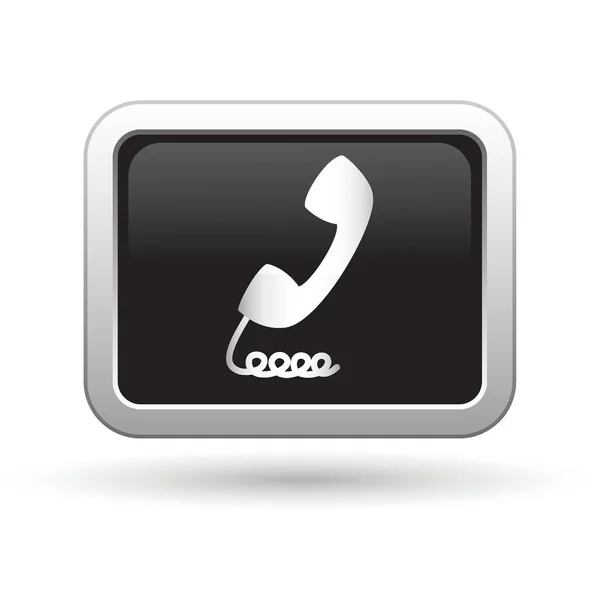 Telephone receiver icon on the button — Stock Vector