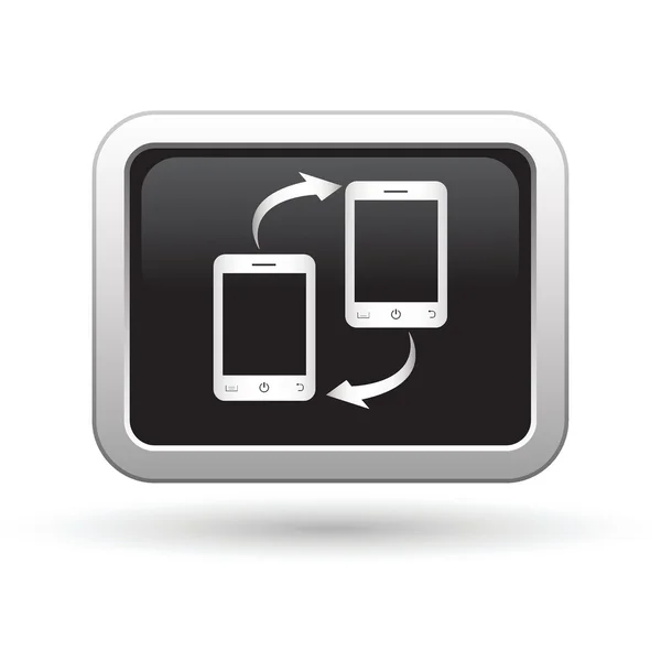 Phone connection icon on the button — Stock Vector