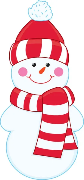 Boneco de neve dos desenhos animados. Livro para colorir — Vetor de Stock